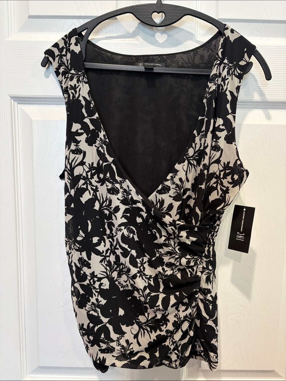 INC International Concepts Black Knit Top